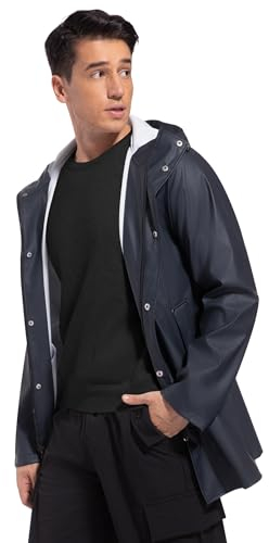 UNIQUEBELLA Regenjacke Herren Wasserdichter, Regenmantel mit Kapuze für Männer Atmungsaktiv Windbreaker Winddichter Outdoor Herren mantel Leichtgewicht
