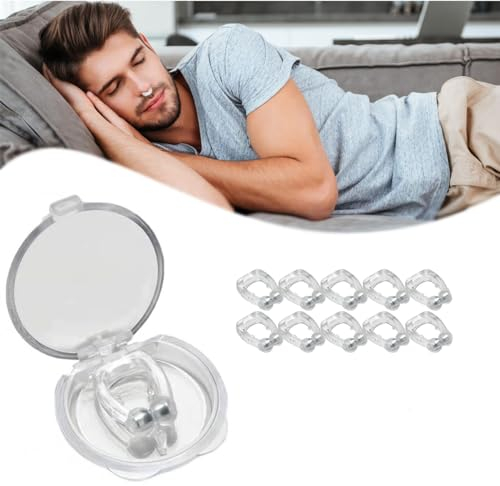 Lot de 10 pince-nez en Zriol - Clip de flux d'air nasal en Zriol - Clip de nez magnétique pour ronflement, anneau de nez septum, expérience d'un sommeil silencieux et de qualité