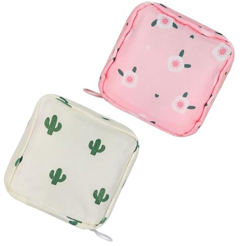 Borsa Porta Assorbenti,2 PCS Borsa per Assorbenti Igienici Portatili Borsa da Donna per Assorbenti Interni per Scuola Ragazze Adolescenti Donna
