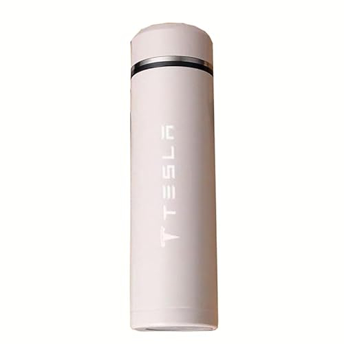 ATPOTP Auto Thermobecher für Tesla Model Y 2020 2021 2022 2023, Kaffeetassen für Heißer und Kalter Getränke Vakuumisoliert Edelstahl Tragbare Trinkbecher 500ML Isolierbecher Thermobecher Autozubehör