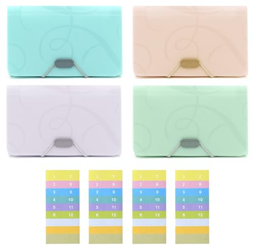 Vidillo Fächermappe erweiterbar 4 Stück A6 klein tragbar Dokumentenmappe Mit 13 Fächer Dokumentenorganizer mehrfarbig Akkordeon Ordner Dokumententasche Geldbörse Expanding File Folder Für Büro Hause