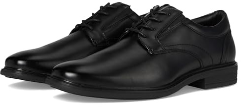 Nunn Bush Men's Jarvis Plain Toe Oxford Dress Casual Business Formal Lace Up, Black, 13 Wide