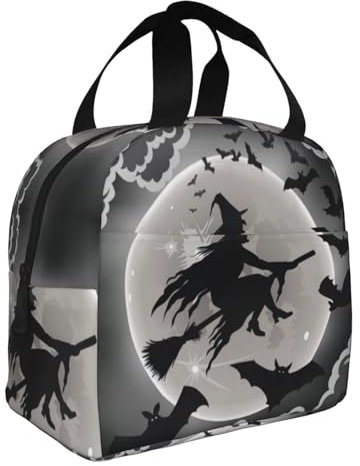 GaxfjRu Bolsa de almuerzo duradera de bruja de Halloween – Bolsa térmica térmica para lonchera para adultos y niños pequeños