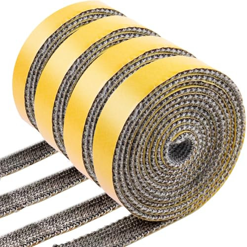AOAOJIAO Guarnizione Stufa a Legna Autoadesivo, Guarnizione Resistente Al Calore Alte Temperature 600°C per Stufe, Tubi Di Forni, Porta del Forno, Caminetti, Camino (3mm x 15mm x 3m)
