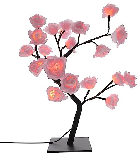 Artibetter Usb Nachttischlampe Rosenbaum-design Dekorationslampe Für Schlafzimmer Wohnzimmer Balkon Energieeffiziente Dimmbare Tischleuchte Mit Warmem Licht Und Romantischer Atmosphäre