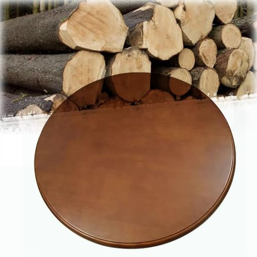 Plato giratorio grande de madera de 32 pulgadas, bandeja giratoria redonda de cocina con base giratoria de 360° para centro de mesa (nogal dorado)