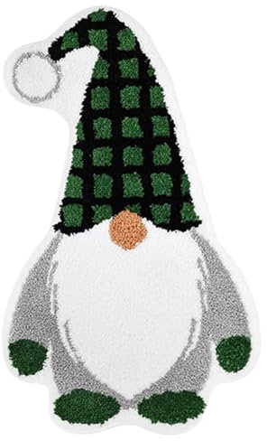 Povanjer Badematte Weihnachten Dekoration Weihnachts Fussmatte Weihnachten Badematte Zwergen-Fußmatte rutschfest Wichtel Figur Badteppich Badematte Weihnachtsdeko Weihnachtsteppich Türmatte Innen