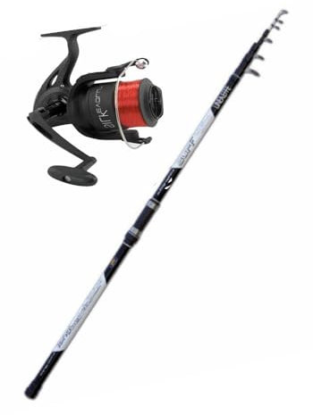 Canna Pesca Surfcasting mt. 4,20 Con Mulinello E Filo Kit Combo Mare