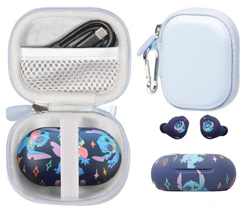 CaseSack Schutzhülle für iJoy Disney Lilo und Stitch Bluetooth-Ohrhörer (blau): Ohrhörerhülle, Halbharter Schutz, All-in-One-Organisation, Unterwegs, Unterwegs