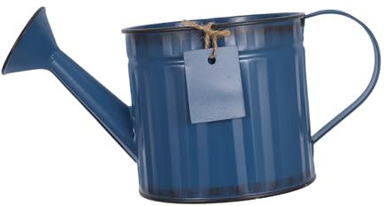 Happyyami 1pieza Regadera De Jardín De Hierro Vintage Diseño Retro Regadera Decorativa para Plantas y Macetas para y Patios y Multiusos Azul Antiguo