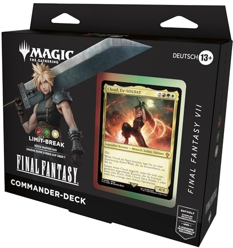 Magic: The Gathering FINAL FANTASY VII Commander-Deck – Limit-Break (Deck mit 100 Karten, Sammler-Booster-Probepackung mit 2 Karten + Zubehör) (Deutsche Version)