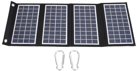 Panel Solar Portátil Plegable de 4 Pliegues, 30 W, 5 V, Cargador de Panel Solar Plegable con Salidas USB Duales, Cargador Solar Portátil Plegable de 30 W, Paneles Solares a