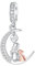 BIZK Mutter & Tochter Mond Charm Anhänger für Armband 925 Sterling Silber Charm Bead Pendant für Europäische Armbänder und Halsketten