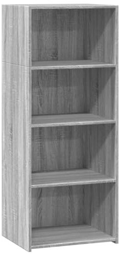 Küchen Möbel Badezimmerschrank Aktenschrank Barschrank - Highboard Grau Sonoma 50x41x124 cm Holzwerkstoff für Badezimmer Flur Balkon Küche