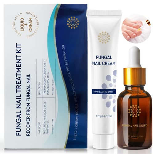 Toenail Fungus Treatment Extra Strength: Nail Fungus Treatment for Toenail and Fingernails - Fungus Nail Treatment Liquid 15ML and Anti-fungal Nail Repair Cream 20g Plant Extract Ingredients
