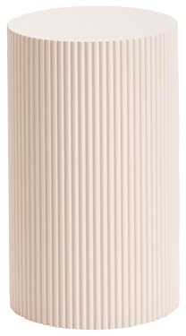 Beliani Beistelltisch MDF Platte Modernes geriffeltes Design ø 30 cm cremeweiß Claire