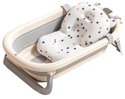 homewell Newborn Essentials Baby-Badewanne, faltbar, mit Kissen, Baby-Badematte, tragbare Reisebadewanne, ideal für Babys und Kinder von 0 bis 24 Monaten
