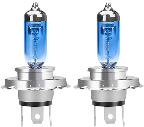 KBIBCK 2 Stück H4 Halogen Lampe, Halogen Glühbirne, H 4 Abblendlicht, H4 Scheinwerferlampe, 1200LM Kaltes Weiß