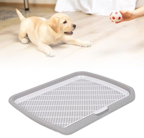 Culnflun Hundetoilette, Welpen Töpfchentraining Tablett, abnehmbare Mesh Hunde Pee Pad Halter Tablett für kleine Rassen Hunde im Innenbereich im Freien Gebrauch (Grau)