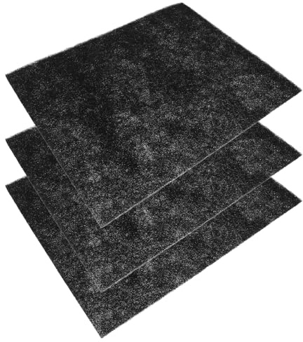 Filtro Attivo a Carboni per Bidone Compost Cucina 25x20 CM 3 Pezzi | Fibra di Carbonio Nera, Design Tagliabile, per Bidone Spazzatura Cucina, Filtro AI Carboni Attivi