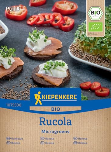 Kiepenkerl BIO Microgreen-Saat Rucolasamen 1075500, Gemüsesaat | Für Salat & mehr, schnelle Keimung, gesund, aromatisch