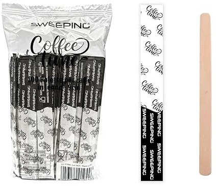 1000 Palette Caffe monouso in legno imbustate singolarmente - Bastoncini palettine miscelatori USA e Getta per Girare il caffè