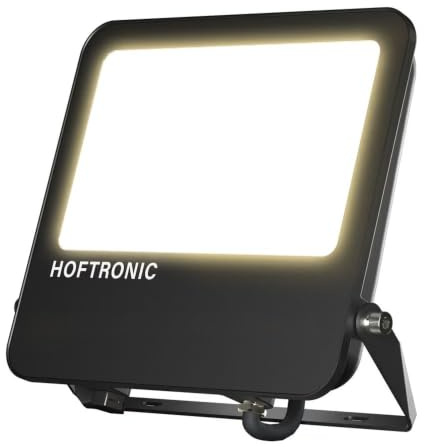 HOFTRONIC - Luxor - LED Strahler 140lm/W - Super Hell 100 Watt 14000 Lumen - IP65 Wasserdicht - 3000K Warmweiß - UGR <15 Blendfrei - LED Außenstrahler Scheinwerfer