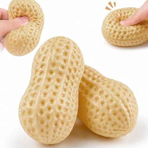2Pcs Peanut Squishy Sensory Toys, Squishy Fidget Toys, Portable Squishies for Office Home Daily Use