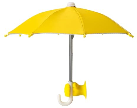 Mobile Phone Umbrella,Umbrella for Phone in Sun with Suction Cup, Uv Protection, Adjustable Phone Sun Shade Shield for Outdoor Photography, Cycling Navigation, Beach Activities (Yellow)