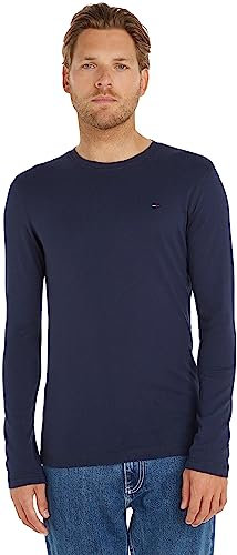 Tommy Jeans Tjm Original Rib Longsleeve Tee Dm0dm04409 Camiseta, Azul (Black Iris), XS Hombre