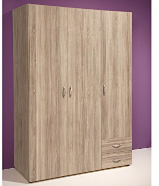 möbelando Kleiderschrank Schrank Schlafzimmerschrank Drehtürenschrank Hamina II Sonoma-Eiche