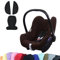 BAMBINIWELT KOMBI-ANGEBOT Sommerbezug, Schonbezug, Bezug aus Frottee + Gurtpolster für Maxi Cosi CabrioFix (braun +schwarz)