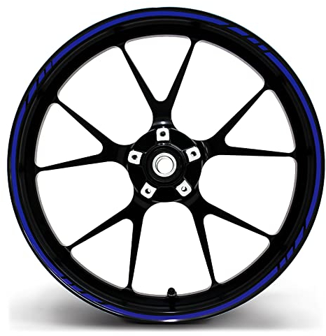 Felgenrandaufkleber GP-Design 16 Teilig Komplett-Set -Finest Folia passend für 17 Zoll & 16 18 19 Felgen Motorrad Auto Fahrrad MR001 (Blau)