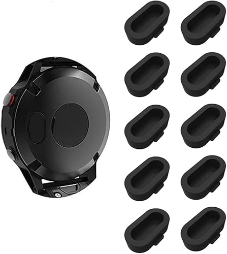 Tapones de silicona contra el polvo compatibles con Garmin Fenix 8 7 7S 7X 6S 6 6X 5S 5 5X/Instinct 2/EPIX/Venu 2 Plus,10 Pack de tapas protectoras de puerto de carga Smartwatch Accesorios