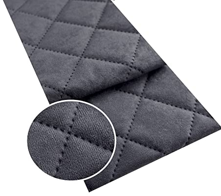 Microfaser Alkan Imitat Gesteppt Polsterstoff Möbelstoff Meterware Polsterstoff Wildleder 50x150cm (Dunkelgrau 36)