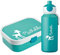 4youDesign Set: türkise Brotdose & Trinkflasche -REH- mit Namen für Kinder – 6 Farben, 3 Motive, inkl. Dosen-Einsatz, Gabel & Pop-Up Flasche (Bambi Türkis)