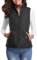 fuinloth Damen Weste, Herbst Leichte Steppweste Westen Ärmellos Jacke Kurz Vest Gilet Schwarz L