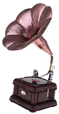 Tubayia Europäische Vintage Grammophon Modell Kunsthandwerk Dekoration für Zuhause, Café, Bar, Büro usw (Bronze)