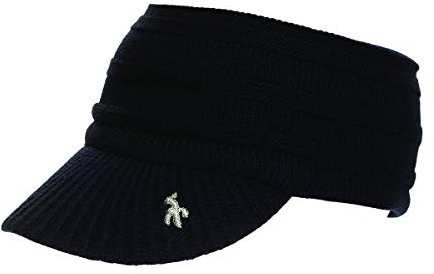 Green Lamb Ladies Cable Knit Visor Black