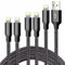 cugunu iPhone Charger, 5 Pack 3/3/6/6/10FT Apple MFi Certified USB Lightning Cable Nylon Braided Fast Charging Cord Compatible for iPhone 13/12/11/X/Max/8/7/6/6S/5/5S/SE/Plus/iPad - Black