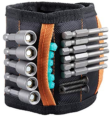 Sevensun Magnetarmband zum Halten von Schrauben mit 15 starken Magneten, Werkzeuggürtel, Magnetarmband, Geschenke für Männer, starkes Magnetarmband für Werkzeuge, Schrauben, Nägel und Bohrer