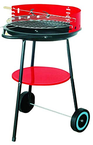 17 Round BBQ With Rotisserie Spit & Wind Shield For Camping Caravanning Picnics