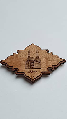 Kaaba Magnet - Makkah - Islamic Fridge Magnet - Islamic Gift - Arabic Art - 4 layers - Real wood veneer magnet