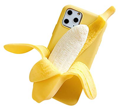 Colorful Super Spaß 3D Bananen Handyhülle für iPhone X/XR/XSMax/ 11/ 11Pro/ 11Promax/ 12/12 Pro/ 12Promax/ 12mini, Anti-Fall Pressure Shockproof Kratzfest TPU Phone Cover (für iPhone 11Promax)