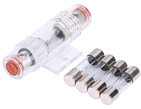 car 8 gauge + Sicherungshalter, 12V Auto Auto Fahrzeug Stereo o AGU Sicherungskasten Block 8 Gauge Kabel mit 4Pcs 60Amp Sicherung