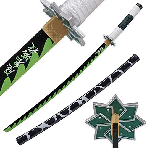 kljhld Épée Cosplay en Bambou Anime épée, épée Katana Demon Slayer Shinazugawa Sanemi Katana épée 103 cm/40 Pouces