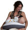 Hippychick Nursing Pillow – Comfortable Breastfeeding Pillows For Babies – 100% Cotton Maternity Pillow Cover Removable & Washable – Post Pregnancy Gifts – Charcoal and Dusky Pink