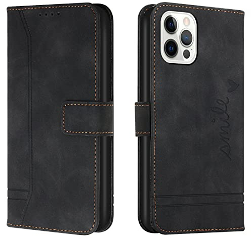 Lihondar Kompatibel mit Huawei Y7 2018 / Y7 Prime 2018 Hülle, Premium Handyhülle Leder Klappbar Schutzhülle Tasche Wallet mit Brieftasche [Ständer] [Standfunktion] Cover Flip Case Klapphülle (Schwarz)