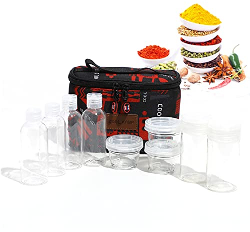 Holzsammlung Gewürzgläser Set Portable kleiner Salzstreuer BBQ Gewürzflasche Set Transparent Gewürzdosen Portable Seasoning Pot Grillgeräte Spice Flaschen für Camping BBQ Travel Picknick