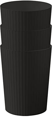 Cetomo 7.2L*3 Set, Papierkorb Mülleimer, Papierkorb, Papiereimer, Mülleimer für Badezimmer, Küchen, Home Offices, Schlafsäle schwarz, blacks